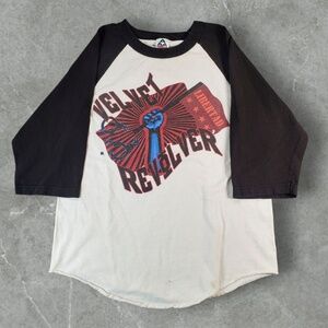 Vintage Velvet Revolver Shirt Mens Medium White Black Raglan Y2K Band Tee‎ Rare